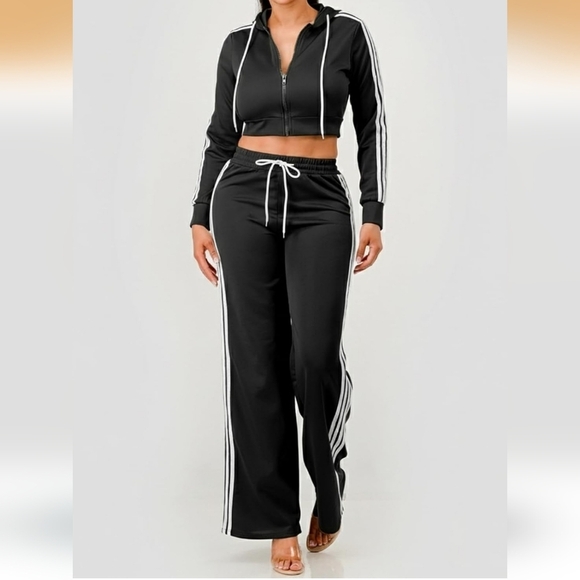 Black Stripe Tracksuit Set | Y2K Streetwear Athleisure | XL - Picture 8 of 12